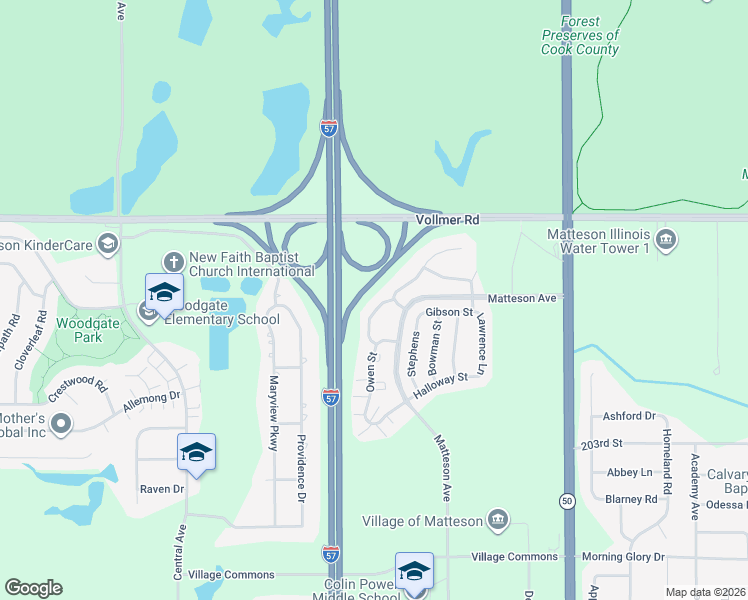 map of restaurants, bars, coffee shops, grocery stores, and more near 78 Kenneth St in Matteson