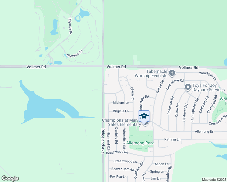map of restaurants, bars, coffee shops, grocery stores, and more near 37 Denise Court in Matteson