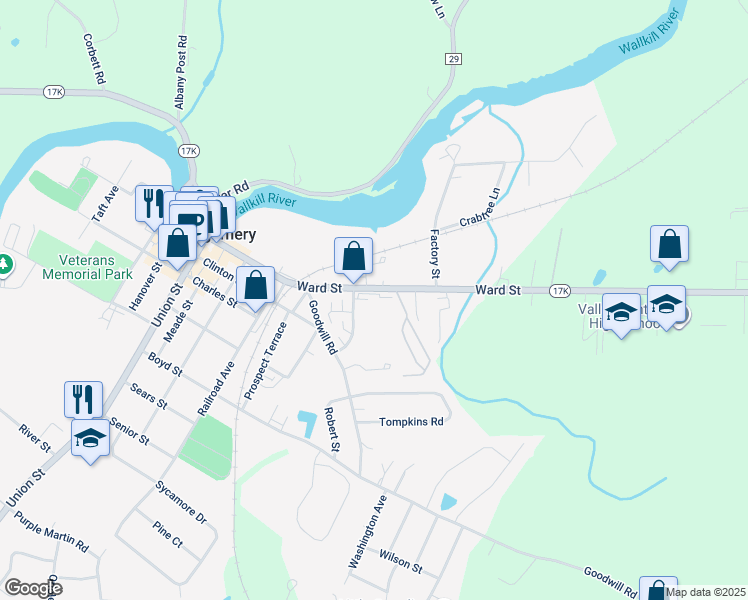 map of restaurants, bars, coffee shops, grocery stores, and more near 201 Ward Street in Montgomery