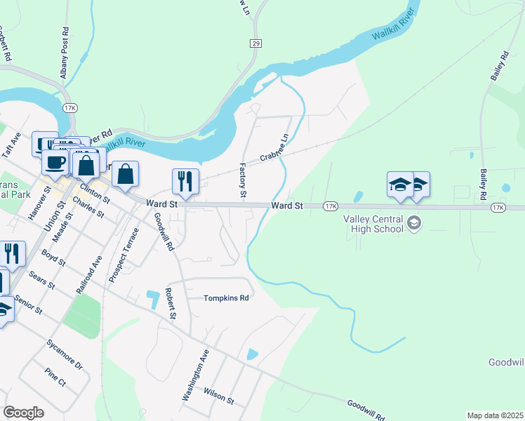 map of restaurants, bars, coffee shops, grocery stores, and more near 239 Ward Street in Montgomery