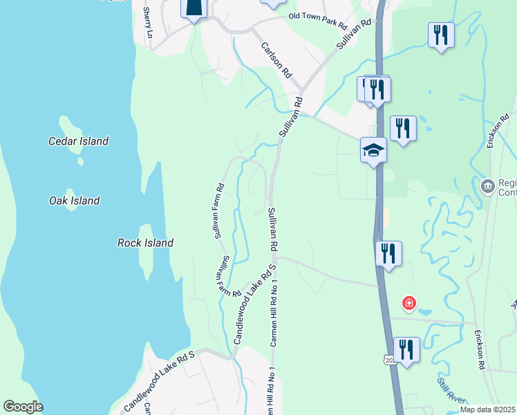 map of restaurants, bars, coffee shops, grocery stores, and more near 91 Sullivan Farm in New Milford