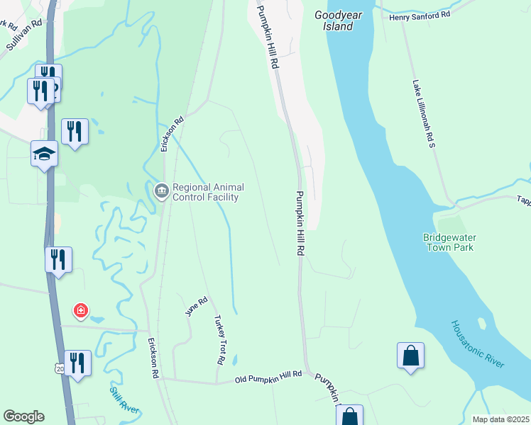 map of restaurants, bars, coffee shops, grocery stores, and more near 99 Morey Road in New Milford
