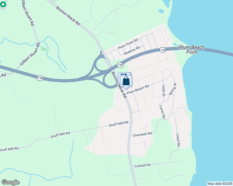 map of restaurants, bars, coffee shops, grocery stores, and more near 1819 Boston Neck Road in North Kingstown