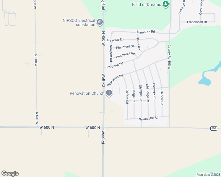 map of restaurants, bars, coffee shops, grocery stores, and more near 632 Olney Road in Valparaiso