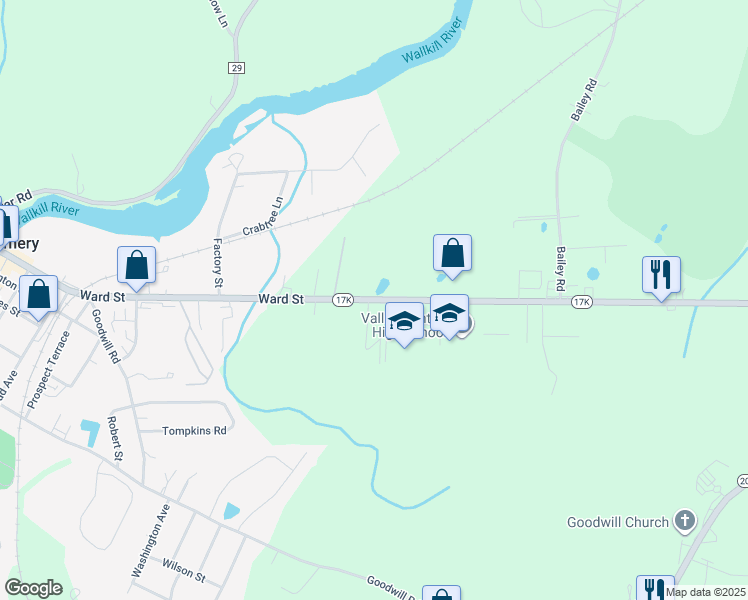 map of restaurants, bars, coffee shops, grocery stores, and more near 1189 New York 17K in Montgomery