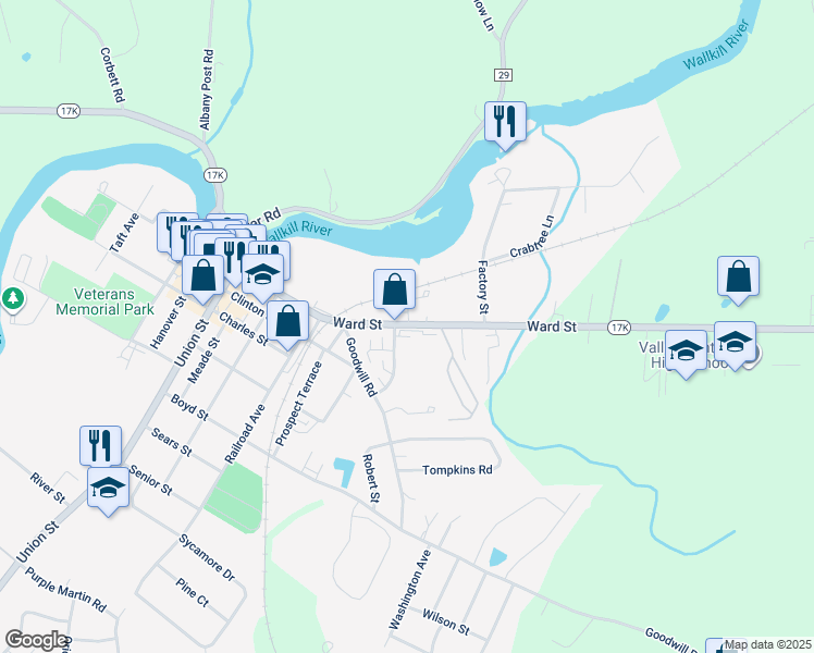 map of restaurants, bars, coffee shops, grocery stores, and more near 201 Ward Street in Montgomery