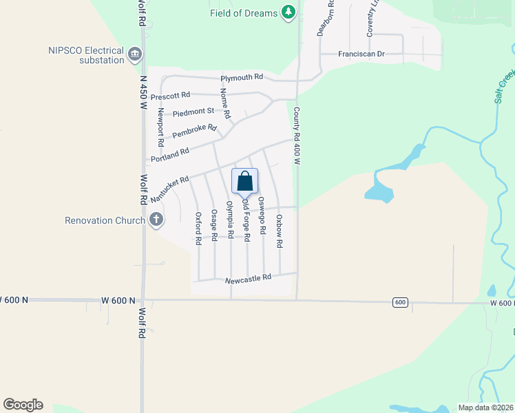 map of restaurants, bars, coffee shops, grocery stores, and more near 643-645 Oswego Road in Valparaiso