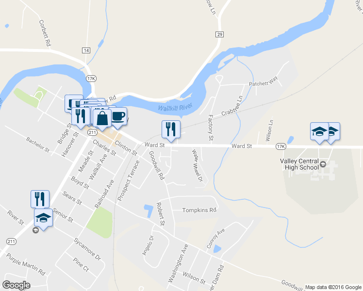 map of restaurants, bars, coffee shops, grocery stores, and more near 219 Ward Street in Montgomery