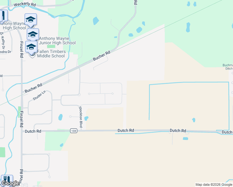map of restaurants, bars, coffee shops, grocery stores, and more near 9458 Stallion Circle in Whitehouse