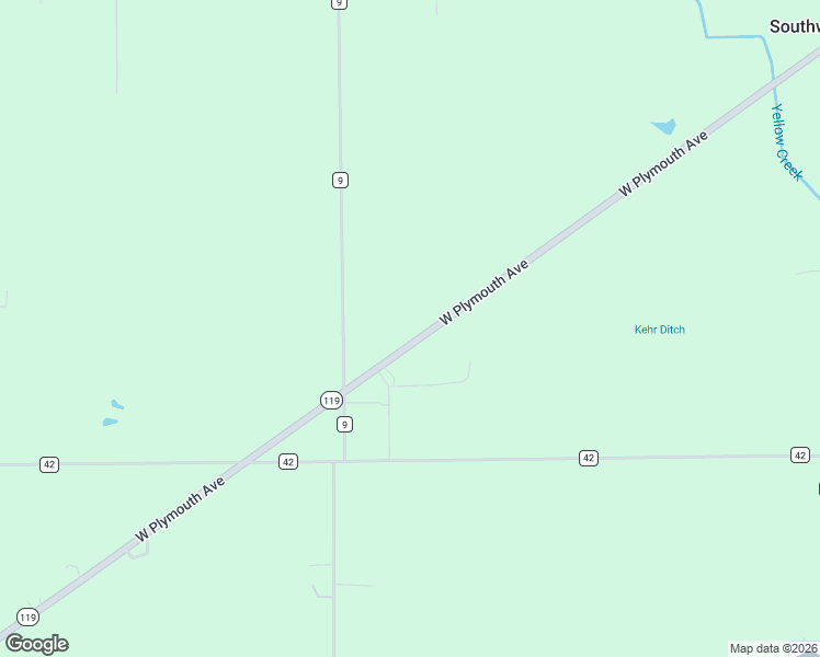 map of restaurants, bars, coffee shops, grocery stores, and more near 25743 Indiana 119 in Goshen