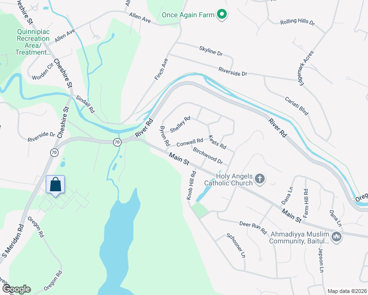 map of restaurants, bars, coffee shops, grocery stores, and more near 35 Conwell Road in Meriden