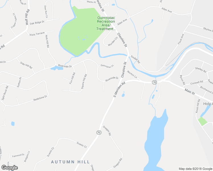 map of restaurants, bars, coffee shops, grocery stores, and more near 605 Riverside Drive in Cheshire