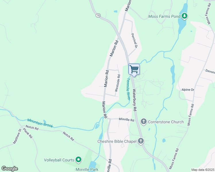 map of restaurants, bars, coffee shops, grocery stores, and more near 812 Marion Road in Cheshire