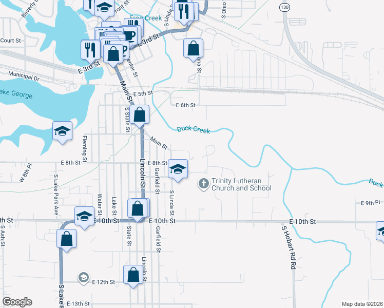 map of restaurants, bars, coffee shops, grocery stores, and more near 740 Memory Lane in Hobart
