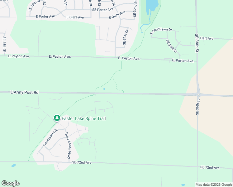 map of restaurants, bars, coffee shops, grocery stores, and more near 3128 East Army Post Road in Des Moines