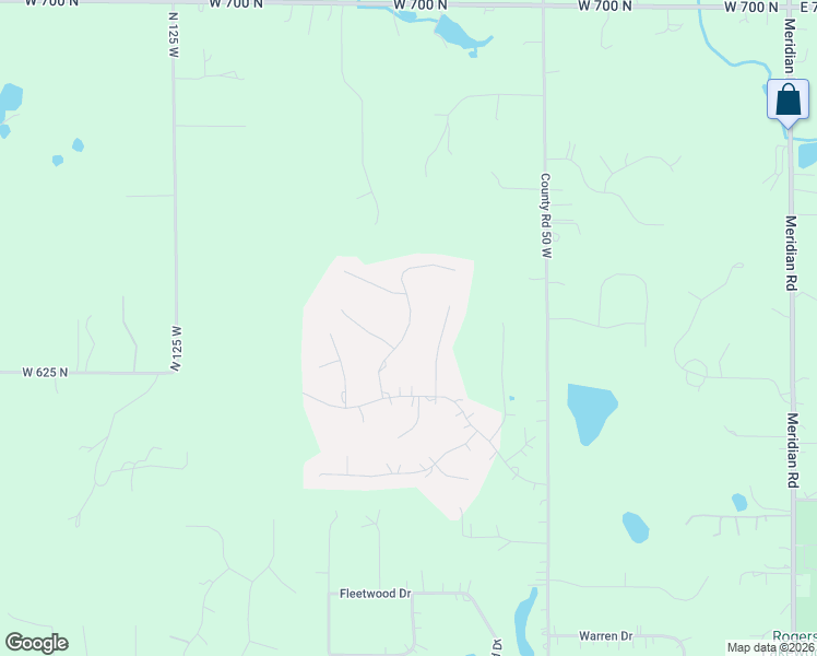 map of restaurants, bars, coffee shops, grocery stores, and more near Deer Meadow Trail in Porter County