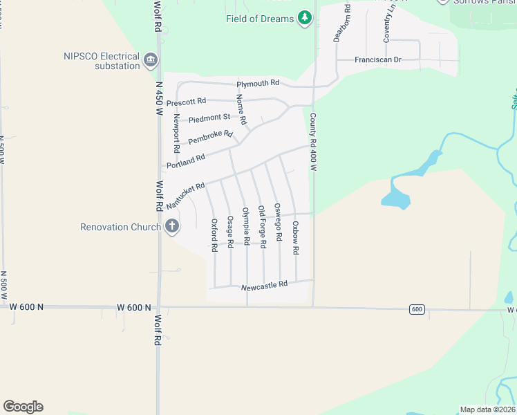 map of restaurants, bars, coffee shops, grocery stores, and more near 634 Old Forge Road in Valparaiso
