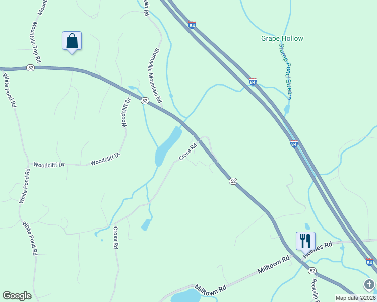 map of restaurants, bars, coffee shops, grocery stores, and more near 12 Cross Road in Holmes