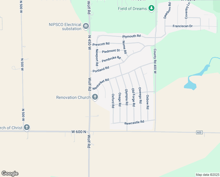 map of restaurants, bars, coffee shops, grocery stores, and more near 636 Oxford Road in Valparaiso