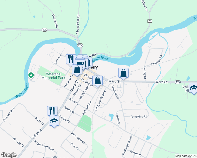 map of restaurants, bars, coffee shops, grocery stores, and more near 152 Clinton Street in Montgomery