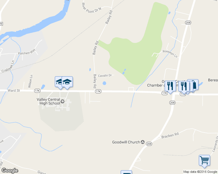 map of restaurants, bars, coffee shops, grocery stores, and more near 1118 State Route 17K in Montgomery