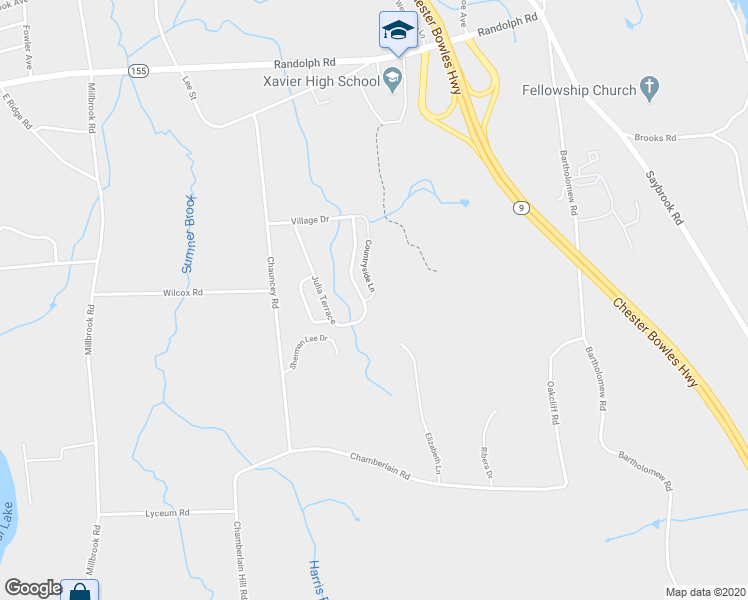 map of restaurants, bars, coffee shops, grocery stores, and more near 3 Countryside Lane in Middletown