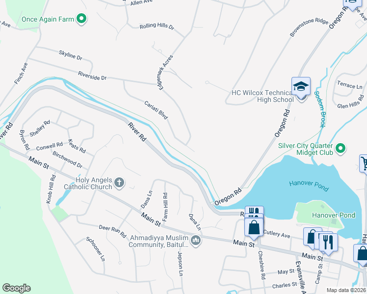 map of restaurants, bars, coffee shops, grocery stores, and more near 223 Cariati Boulevard in Meriden