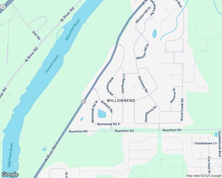map of restaurants, bars, coffee shops, grocery stores, and more near 25784 Willowbend Road in Perrysburg