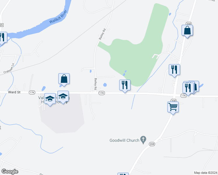 map of restaurants, bars, coffee shops, grocery stores, and more near 1118 New York 17K in Montgomery