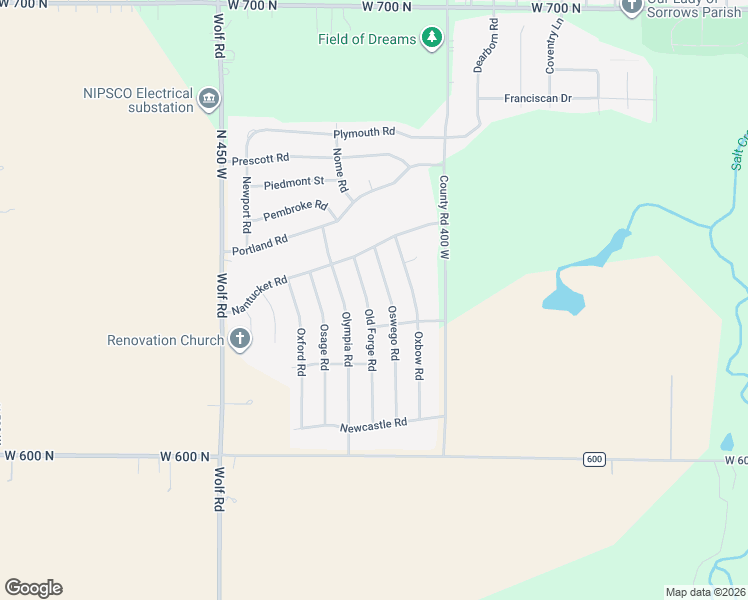 map of restaurants, bars, coffee shops, grocery stores, and more near 634 Old Forge Road in Valparaiso