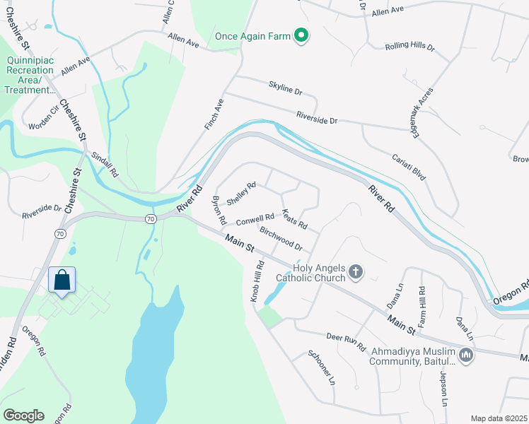 map of restaurants, bars, coffee shops, grocery stores, and more near 79 Birchwood Drive in Meriden