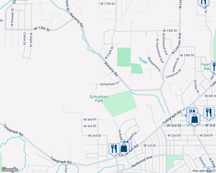 map of restaurants, bars, coffee shops, grocery stores, and more near 3211 Schuetzen Lane in Davenport