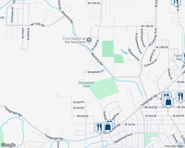 map of restaurants, bars, coffee shops, grocery stores, and more near 3211 Schuetzen Lane in Davenport