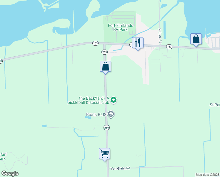 map of restaurants, bars, coffee shops, grocery stores, and more near 261 Bridge Road in Lakeside Marblehead