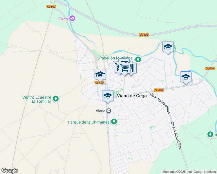 map of restaurants, bars, coffee shops, grocery stores, and more near 9D Calle Estación in Viana de Cega