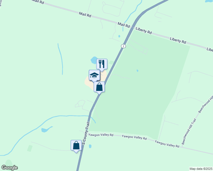 map of restaurants, bars, coffee shops, grocery stores, and more near 564 South County Trail in Exeter