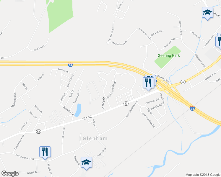 map of restaurants, bars, coffee shops, grocery stores, and more near 3 Chadwick Court in Fishkill