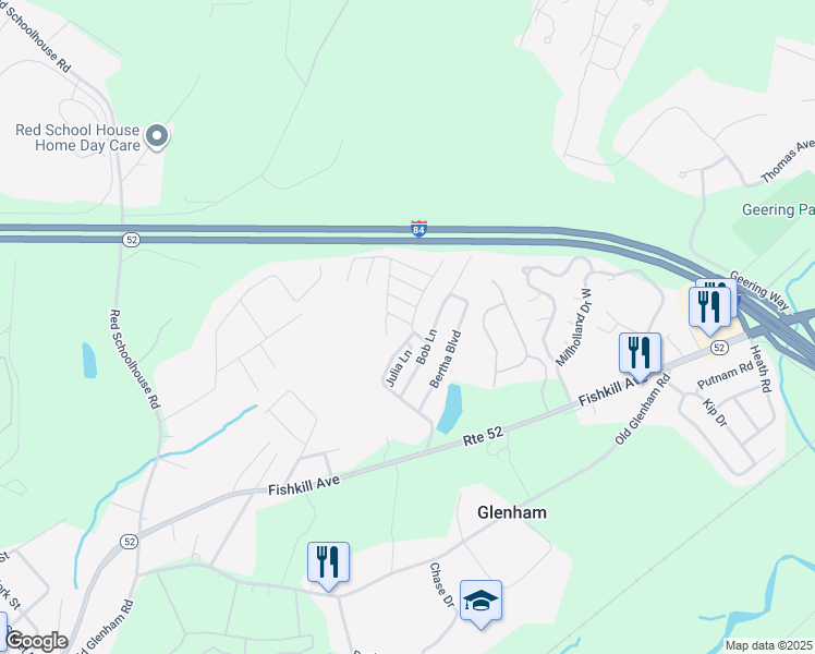 map of restaurants, bars, coffee shops, grocery stores, and more near 1 Stephen Place in Dutchess County