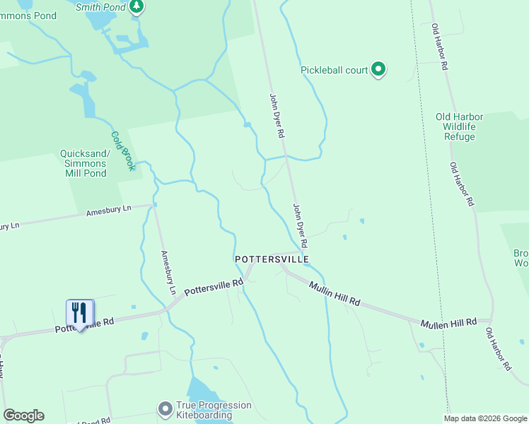 map of restaurants, bars, coffee shops, grocery stores, and more near 241 John Dyer Road in Little Compton