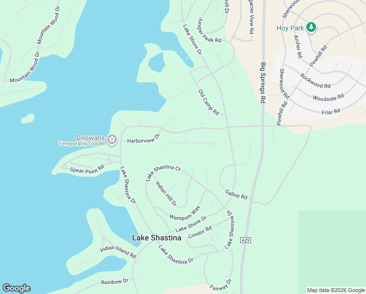 map of restaurants, bars, coffee shops, grocery stores, and more near 5743 Brook Lane in Weed