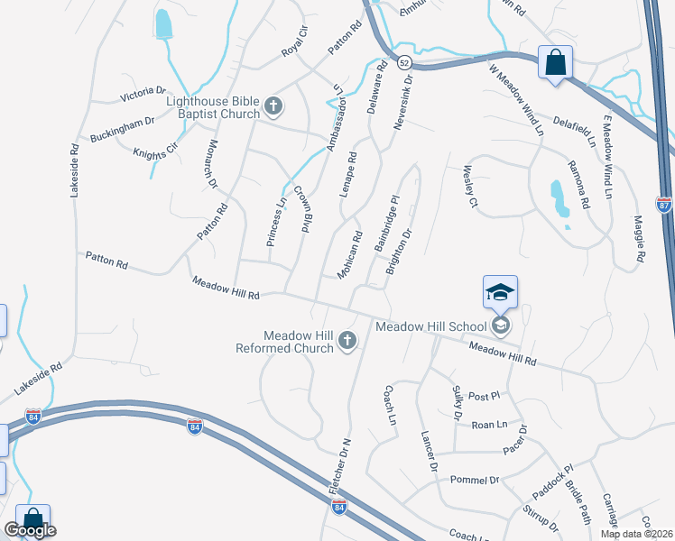 map of restaurants, bars, coffee shops, grocery stores, and more near 2 Mohican Road in Newburgh