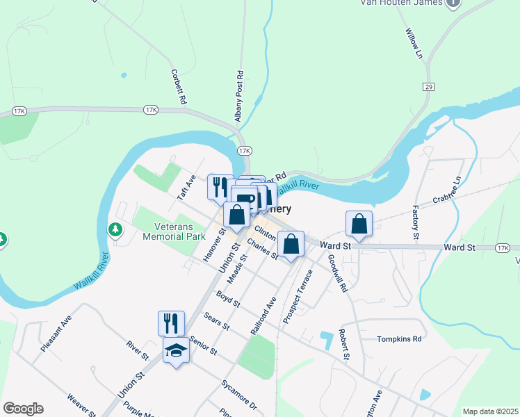 map of restaurants, bars, coffee shops, grocery stores, and more near in Montgomery