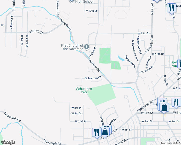map of restaurants, bars, coffee shops, grocery stores, and more near 812 Waverly Road in Davenport