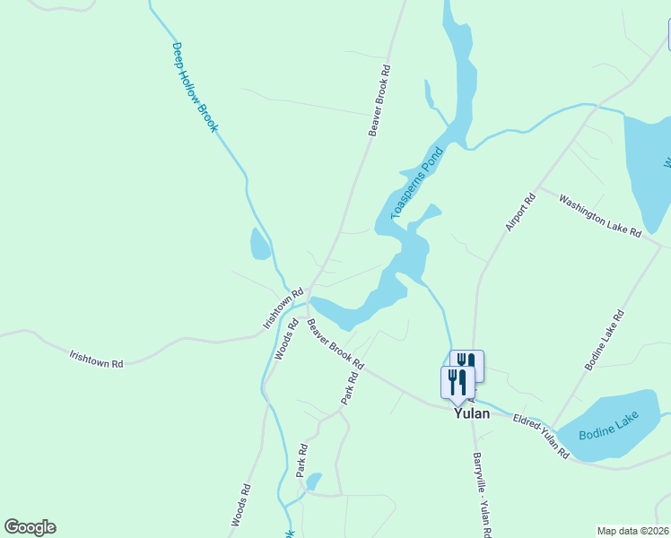 map of restaurants, bars, coffee shops, grocery stores, and more near 62-70 Beaver Brook Road in Narrowsburg