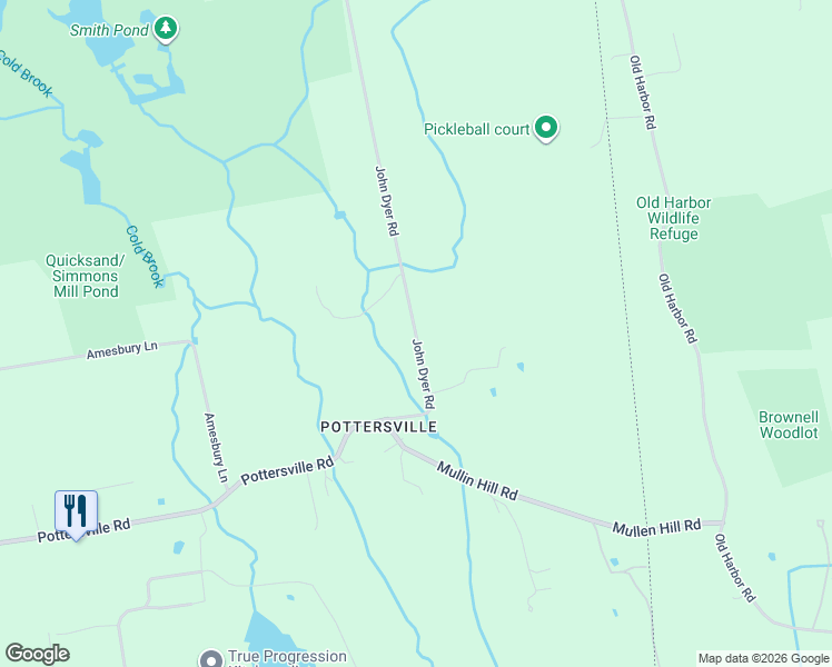map of restaurants, bars, coffee shops, grocery stores, and more near 223E John Dyer Road in Little Compton