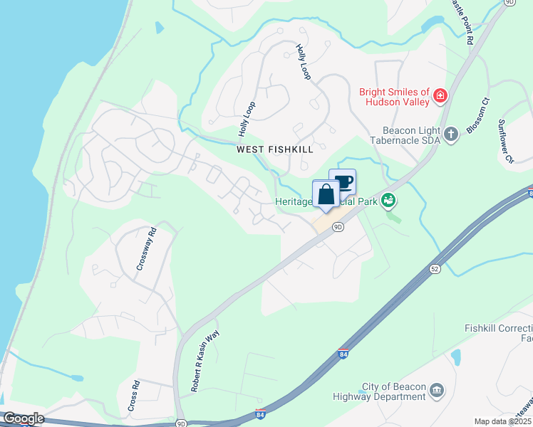 map of restaurants, bars, coffee shops, grocery stores, and more near 61 Town View Drive in Beacon