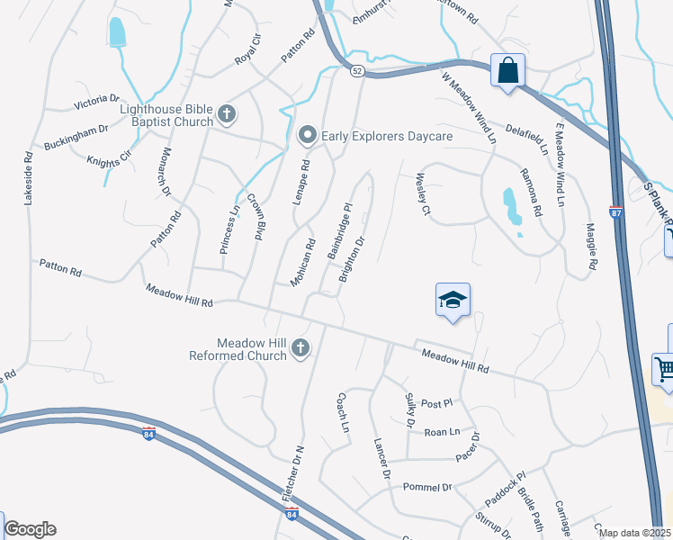map of restaurants, bars, coffee shops, grocery stores, and more near 30 Banbury Way in Newburgh