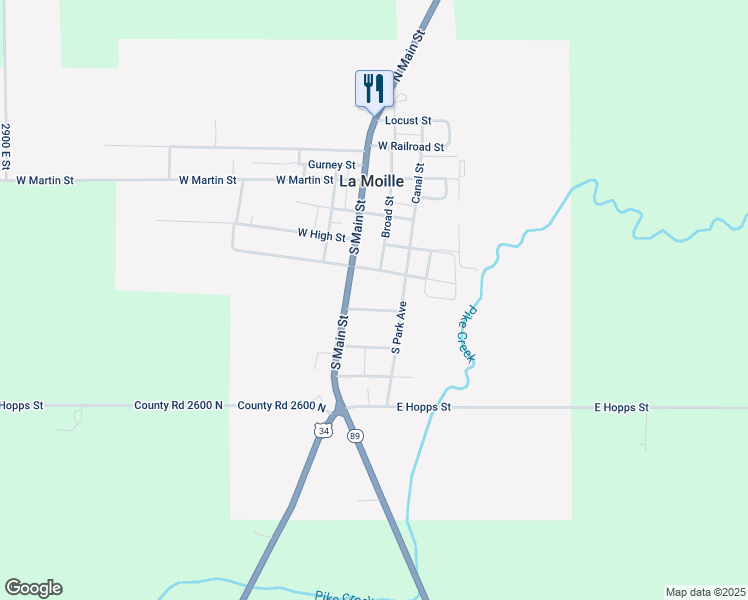 map of restaurants, bars, coffee shops, grocery stores, and more near 101-111 Cottage Avenue in La Moille
