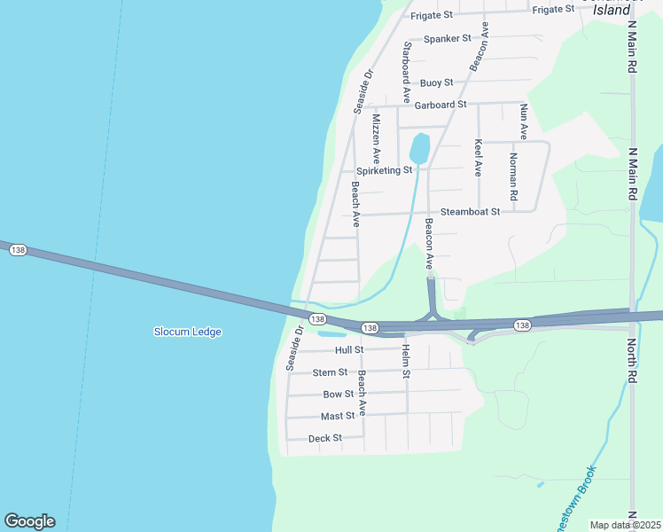 map of restaurants, bars, coffee shops, grocery stores, and more near 89 Neptune Street in Jamestown