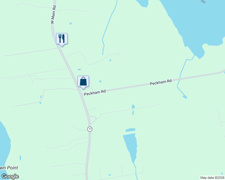 map of restaurants, bars, coffee shops, grocery stores, and more near 264 Peckham Road in Little Compton